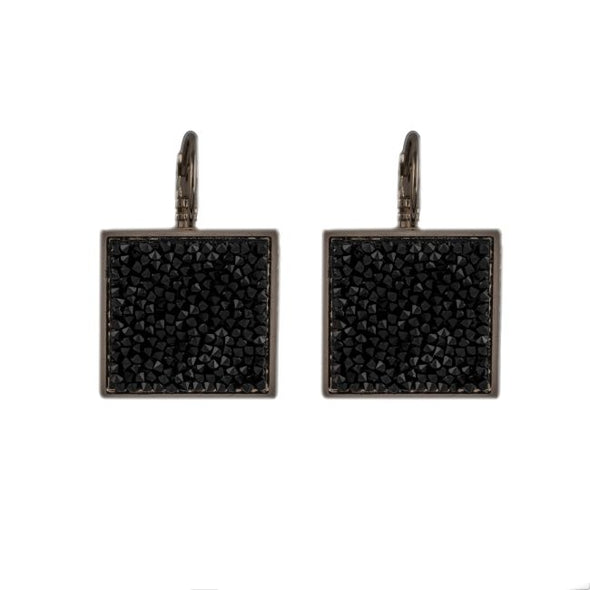 Shimmer Swarovski Fine Crystal Rock Earrings - Clear - omani online