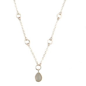 Over The Moonstone Sterling Silver Necklace - omani online