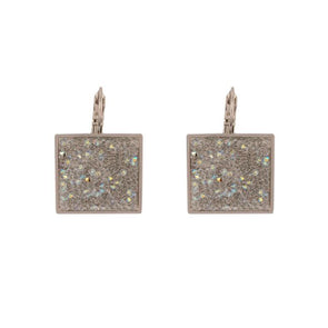Shimmer Swarovski Fine Crystal Rock Earrings - Clear - omani online