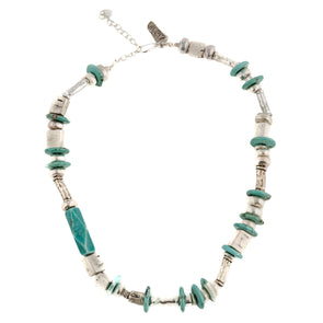 Turquoise And Silver Necklace - omani online