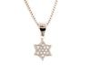 Sterling Silver Star Of David Necklace With Cubic Zirconia - omani online