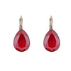Pear Shape Swarovski Crystal Earrings- Red - omani online