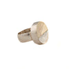 Sterling Silver and Gold Hammered Round Ring