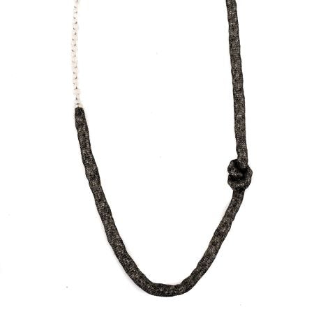 Meshed Up  Silver Necklace - omani online