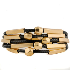 Golden Nugget Black Magnet Bracelet - omani online