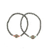 Hematite Stretch Bracelet-Coral or Turquoise Accent - omani online