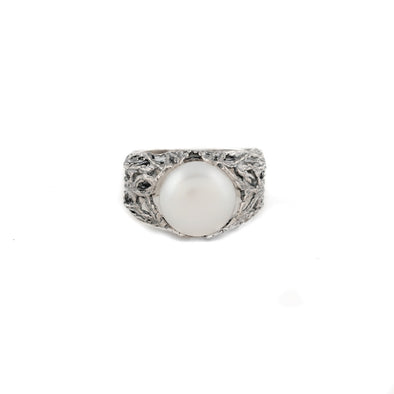 White Pearl Sterling Silver Ring