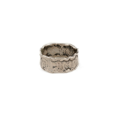 Unisex Sterling Silver Textured Band