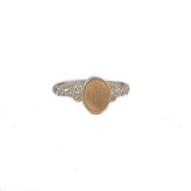 Dainty Brushed Gold and Sterling Silver Ring