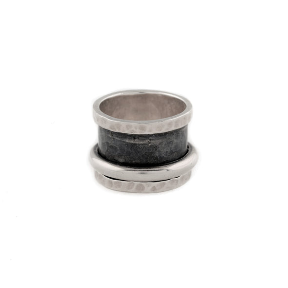 Two Tone Sterling Silver Meditation Ring