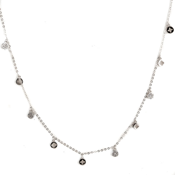 Dainty Sterling Silver Necklace with Cubic Zirconia