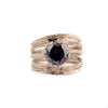 Purple Stone Gold Plated Sterling Silver Ring