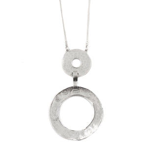 Hammered Sterling Silver Long Necklace