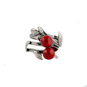 Coral Red Sterling Silver Ring - omani online