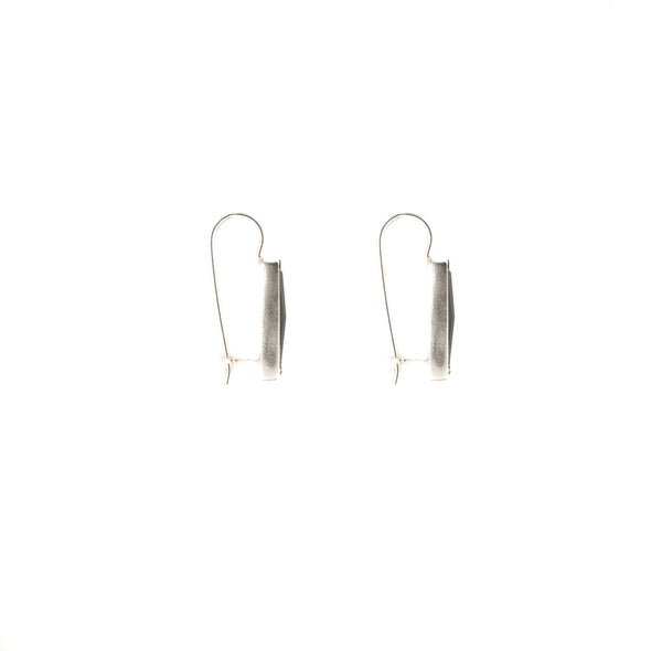 Black Onyx Stone Sterling Silver Dainty Minimalist Earrings