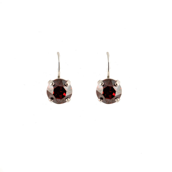 Dainty Garnet Red Swarovski Crystal Earrings
