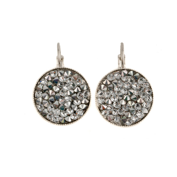 Silver Swarovski Crystal Rock Earrings-Medium - omani online