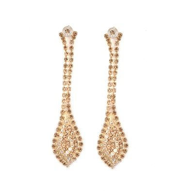 Gold Swarovski Crystal Drop Earrings