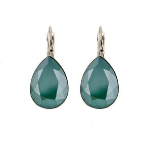 Swarovski Crystal Pear Shaped Earrings- Emerald Green - omani online