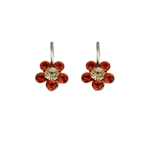 Daisy Drops-Paparacha Orange Swarovski Crystal Earrings - omani online