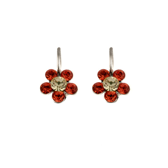 Daisy Drops-Paparacha Orange Swarovski Crystal Earrings - omani online