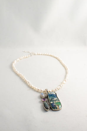 Roman Glass Beauty Necklace - omani online