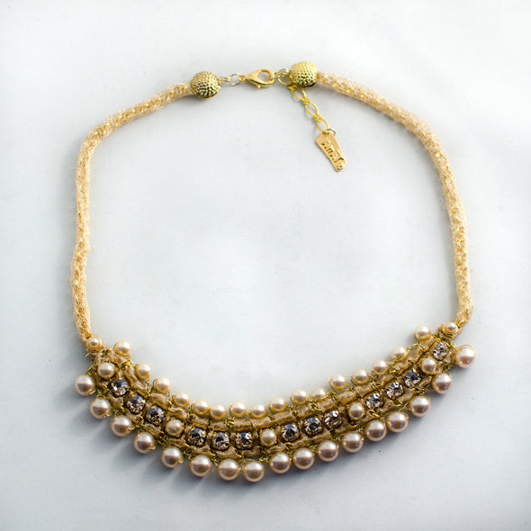 Golden Pearl Girl Necklace - omani online