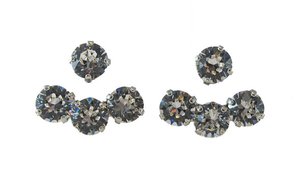 Crystal Clear Back and Front Swarovski Earrings - omani online