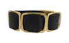 Black And Gold Leather Bracelet - omani online