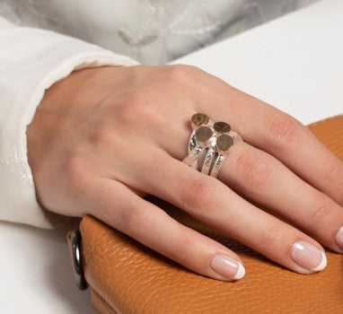 Goldie Dots Sterling Silver Ring - omani online