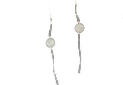 White Opal Sterling Silver Earrings - omani online