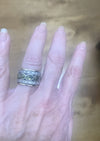 Peridot Sterling Silver and Gold Meditation Ring