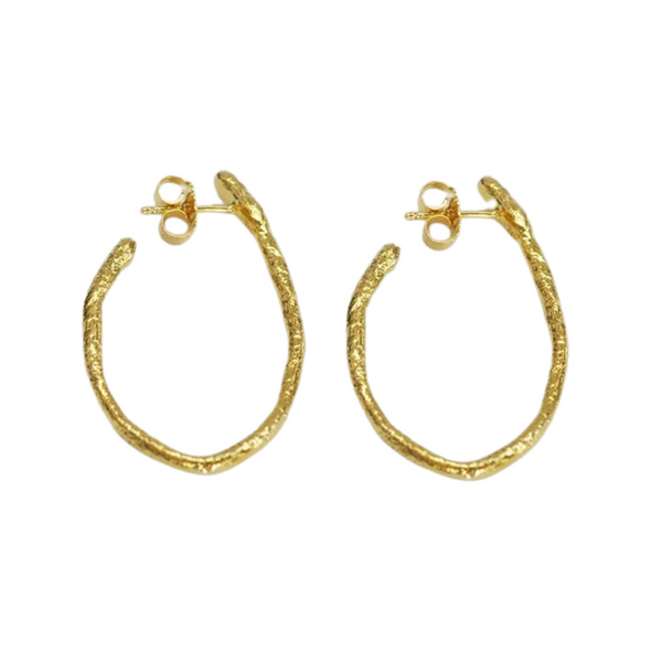 Hammered Sterling Silver Hoops