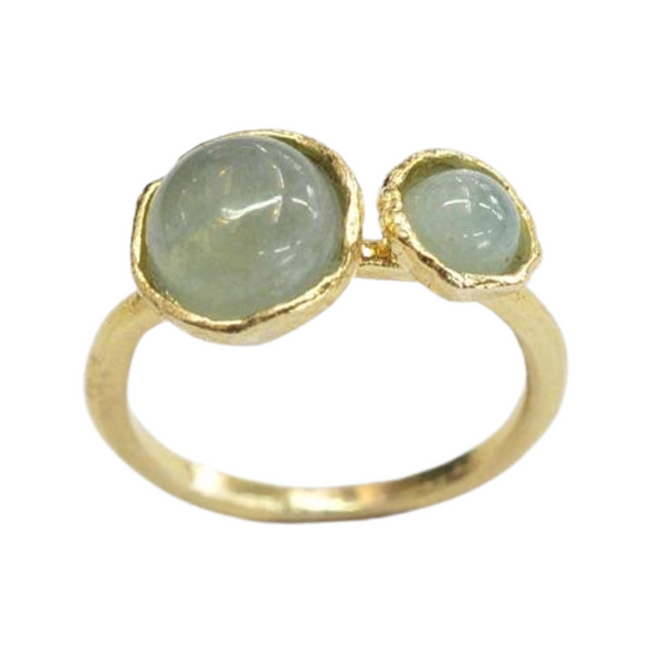 Aquamarine Ring in Gold Plated Sterling Silver