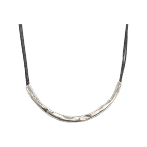 Textured Two Tone Sterling Silver Necklace