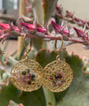 Goldfilled  Mesh Earrings with Tourmalines