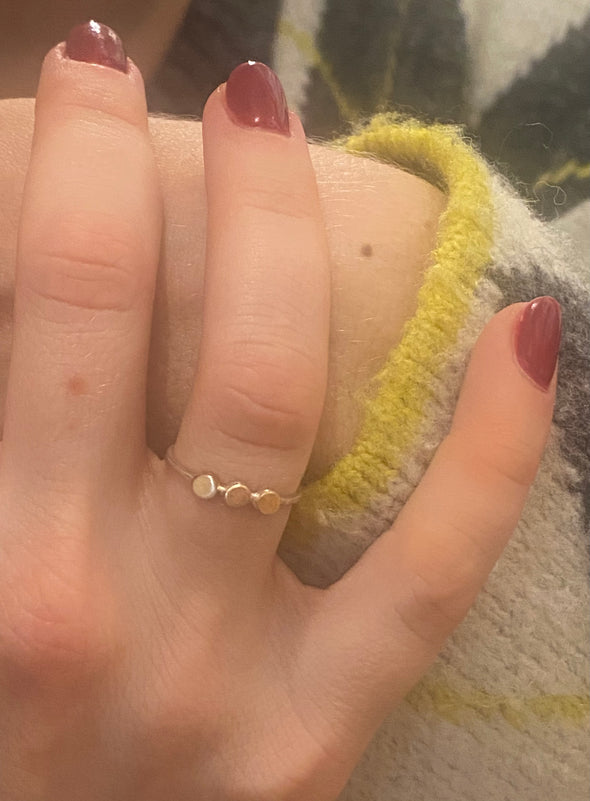Dainty Sterling Silver and Gold Ring