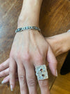 Art Deco Style Black and Gold Sterling Silver Bracelet with Cubic Zirconia