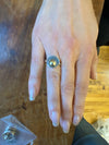 Black Spinel Sterling Silver Ring Accented with Gold