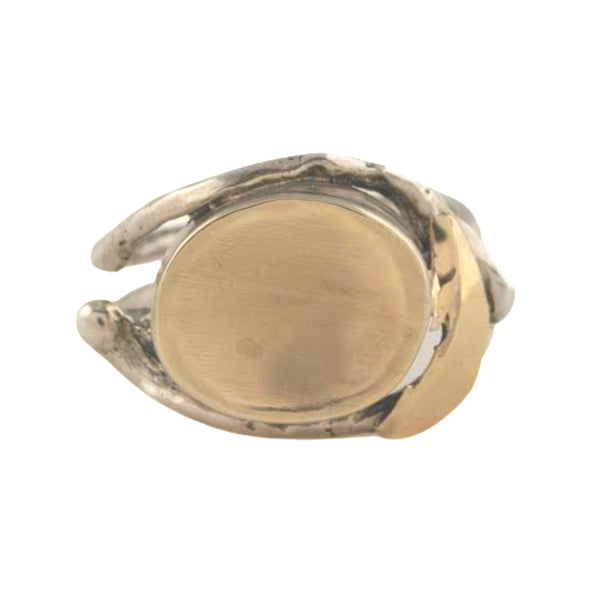 Brushed Gold and Sterling Silver Ring