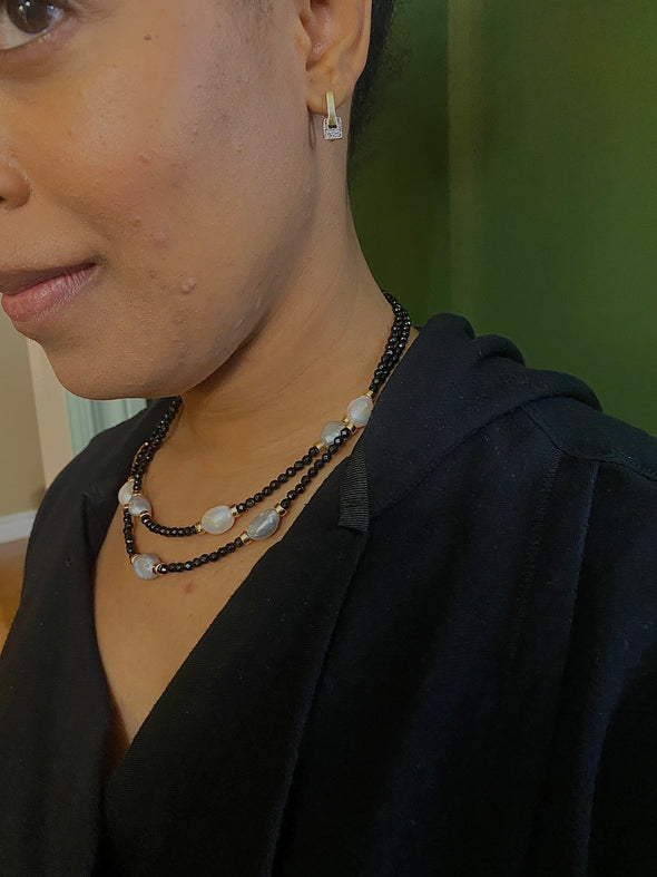 Dainty Sterling Silver and Gold Huggies with Cubic zirconia