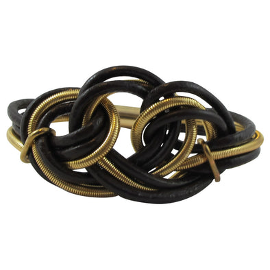 Interwoven Bracelet in Brown and Gold - omani online