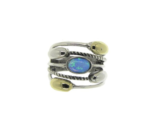 Five in One Opal Sterling Silver Ring - omani online