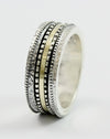 Nitzan Sterling Silver and Gold Spinning Ring - omani online