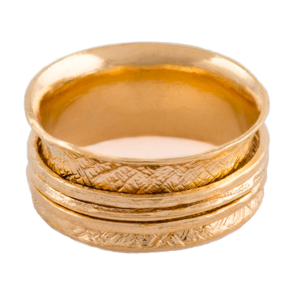 Golden Gate Spinning Ring In Gold Plated Sterling Silver - omani online