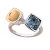 Feeling Blue Topaz and Gold Sterling Silver Ring - omani online