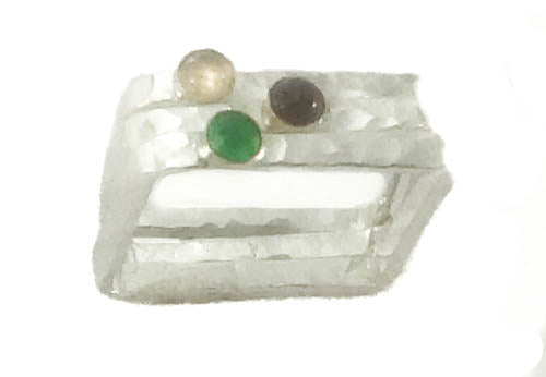 Sunshine Sterling Silver Square Band with Citrine Stone - omani online