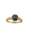 Dainty Gold Plated Sterling Silver Ring with Blue Stone - omani online