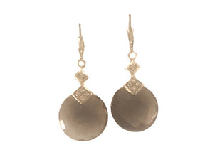 Smoky Topaz Gold Plated Earrings - omani online