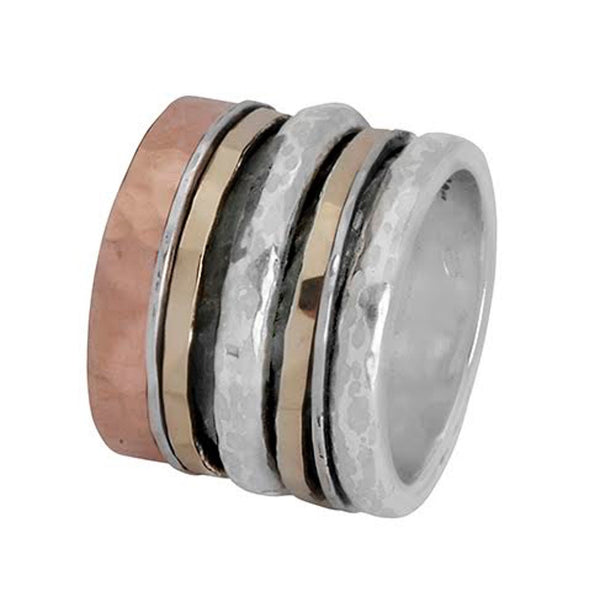 Safed Statement Sterling Silver and Gold Spinning ring - omani online